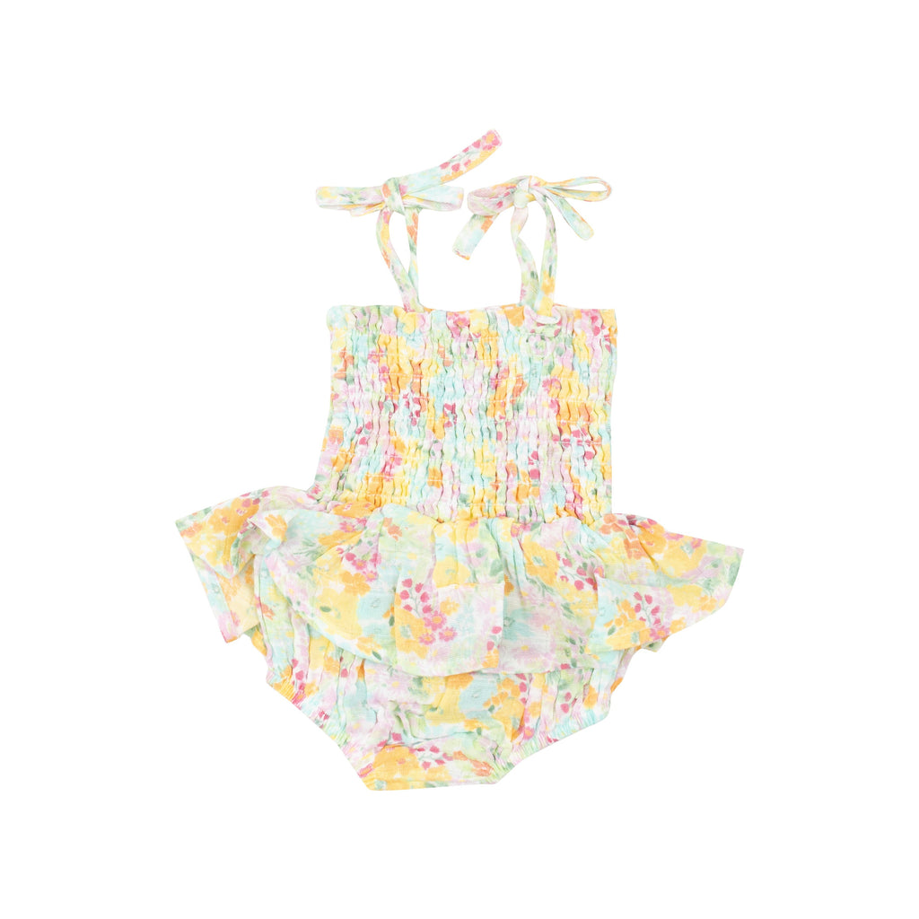 Smocked Bubble W/ Skirt - Spring Meadow