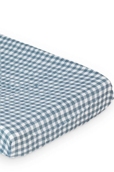 NAVY GINGHAM CHANGING PAD COVER