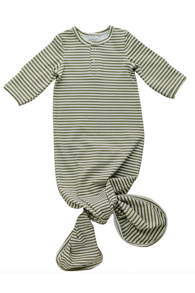 OLIVE STRIPE KNOT GOWN