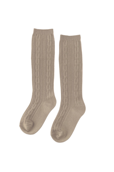 CABLE KNIT KNEE HIGHS - OAT