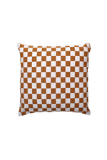 CHECKERED PILLOW COVER - RUST