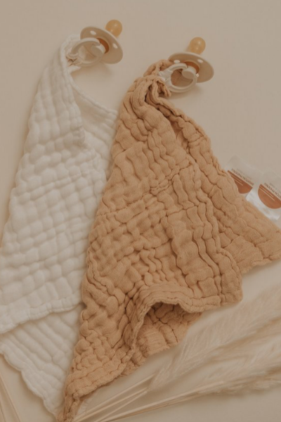 GAUZE PACIFIER LOVEY - BEIGE
