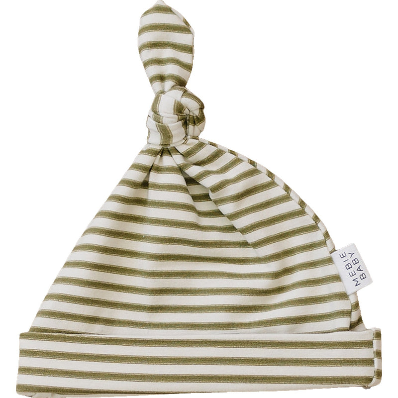 Olive Stripe Newborn Knot Hat