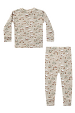 ORGANIC LONG SLEEVE PAJAMA SET - NORTH POLE