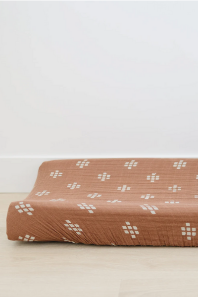 CHANGING PAD COVER - CHESTNUT TEXTILE