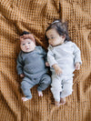 Charcoal Ribbed Knit Layette Set