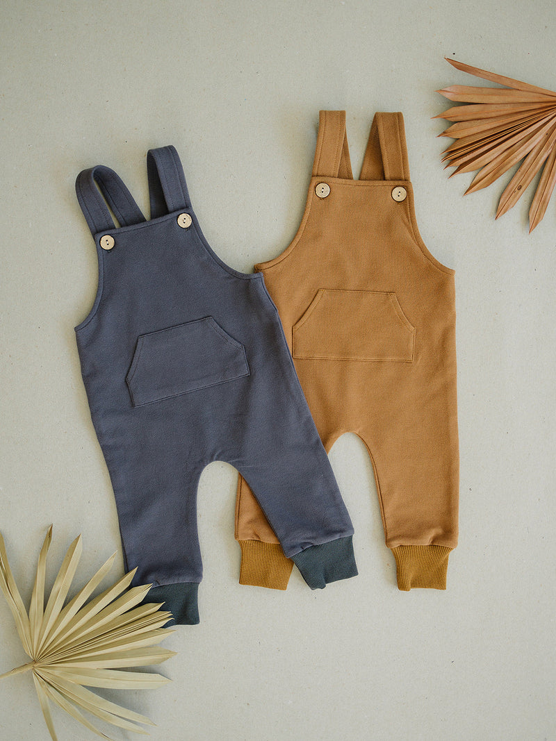 Mustard French Terry Overalls