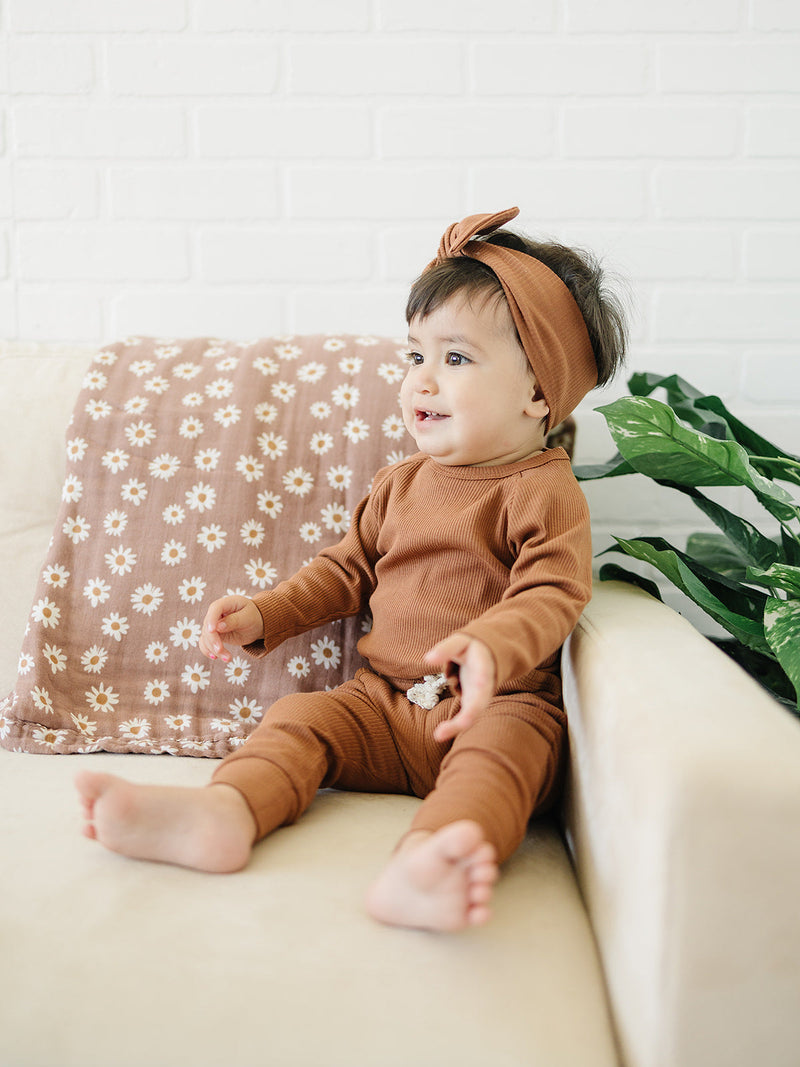 Rust Organic Cotton Ribbed Pocket Set