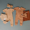 Rust Organic Cotton Ribbed Snap Romper