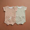 Olive Stripe Short Set