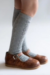 CABLE KNIT KNEE HIGHS - GREY