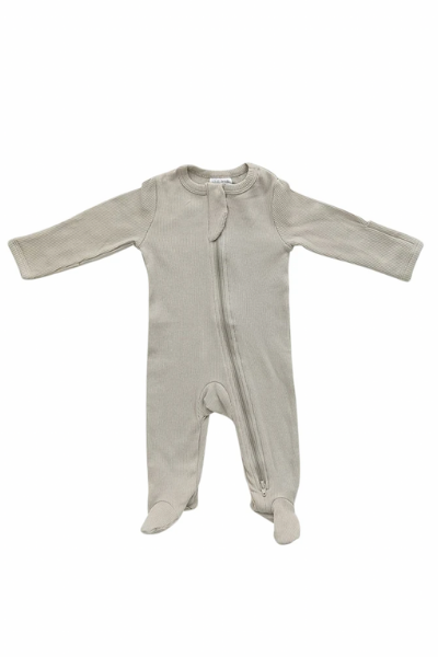 BIRCH ZIP FOOTIE - OATMEAL