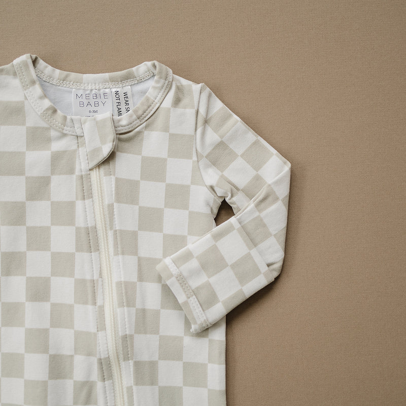 Taupe Checkered Zipper