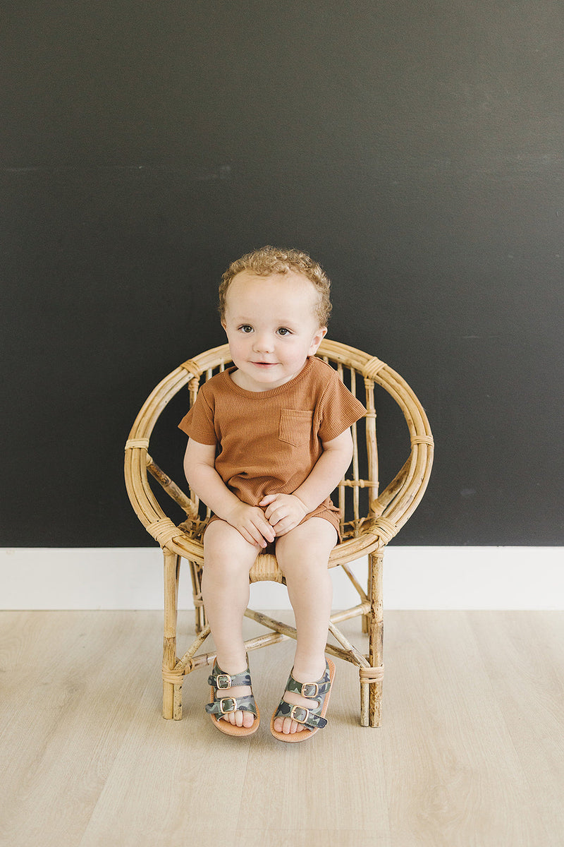 Mustard Organic Cotton Ribbed Short Set