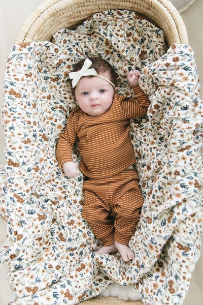 HARVEST FLORAL MUSLIN SWADDLE