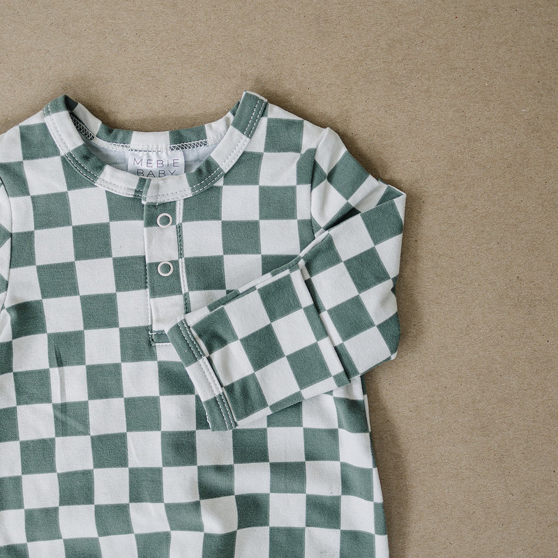 Green Checkered Knot Gown