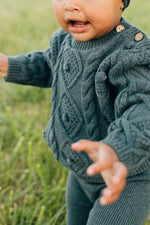 Charcoal Cable Knit Sweater